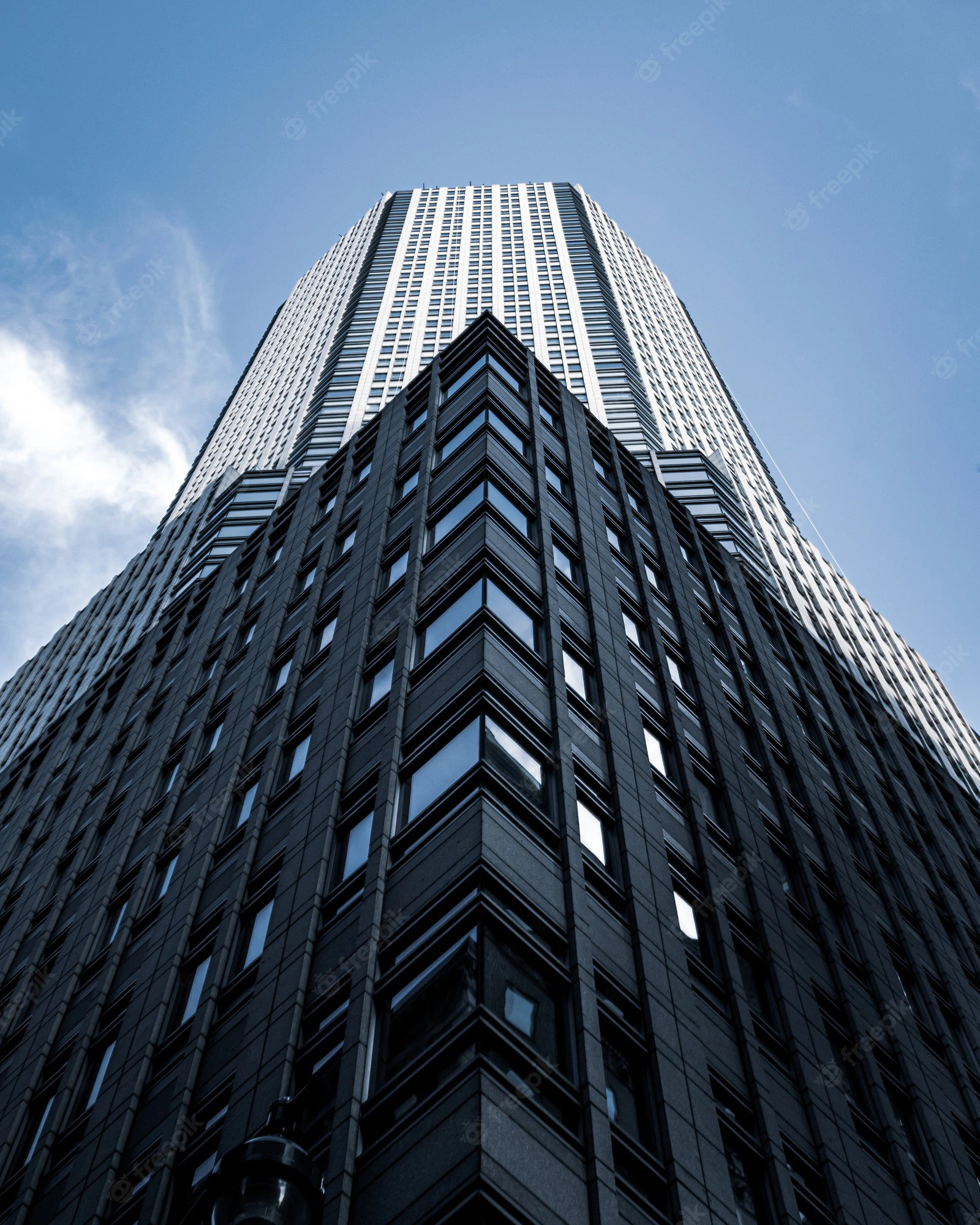 low-angle-shot-tall-city-building-with-blue-sky-background-new-york_181624-20345